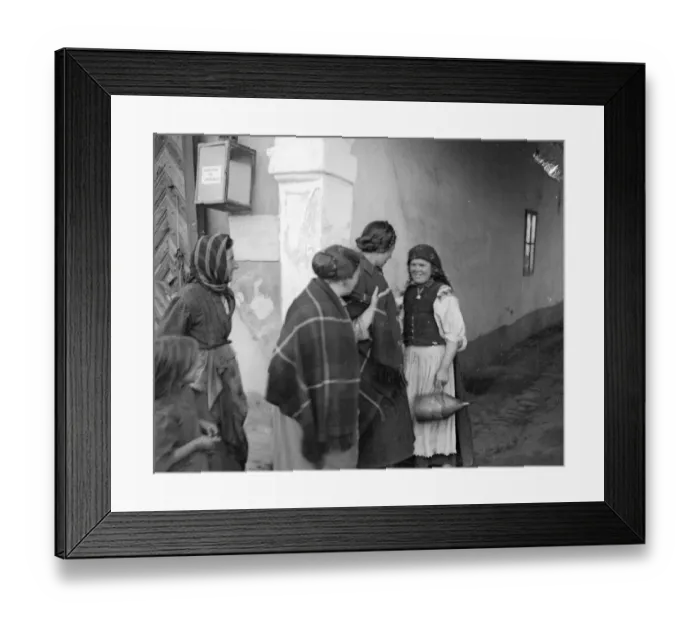 Framed Print : Women in traditional dress seen here in the village of Halicz, in Galicia