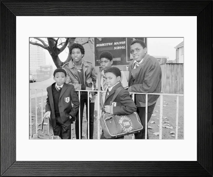Framed Print : Musical Youth, British Jamaican pop / reggae group, return to school Framed Print : Musical Youth, British Jamaican pop / reggae group, return to school