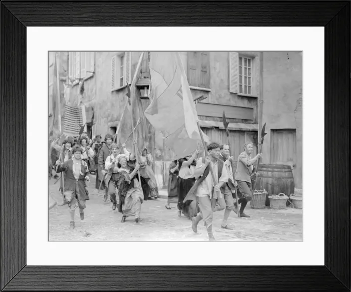 Framed Print : Rita Tobin (left) seen here as a a film extra re enacting the storming of the Bastille Framed Print : Rita Tobin (left) seen here as a a film extra re enacting the storming of the Bastille