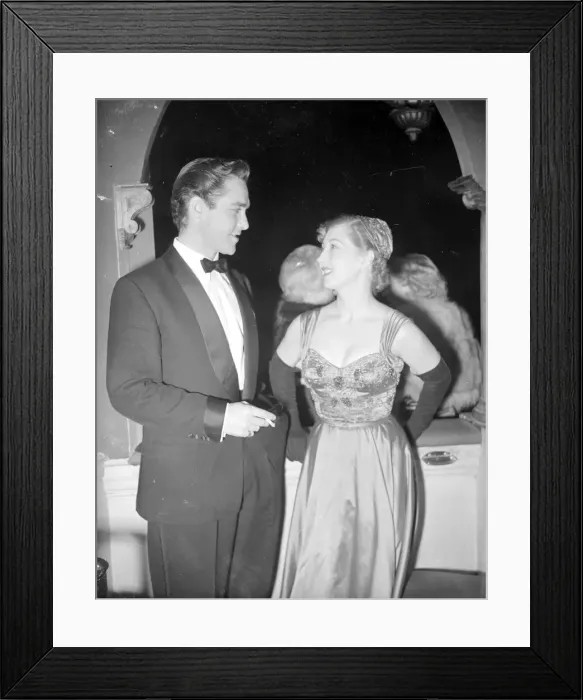 Framed Print : Richard Todd & wife Catherine Bogle, pictured attending opening night of musical comedy Framed Print : Richard Todd & wife Catherine Bogle, pictured attending opening night of musical comedy