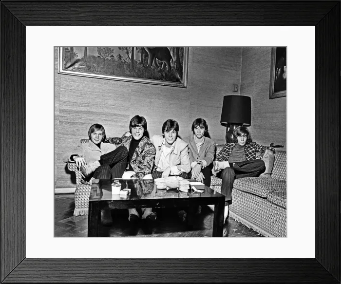 Framed Print : The Bee Gees seen here watching television in their hotel room 17th October 1967