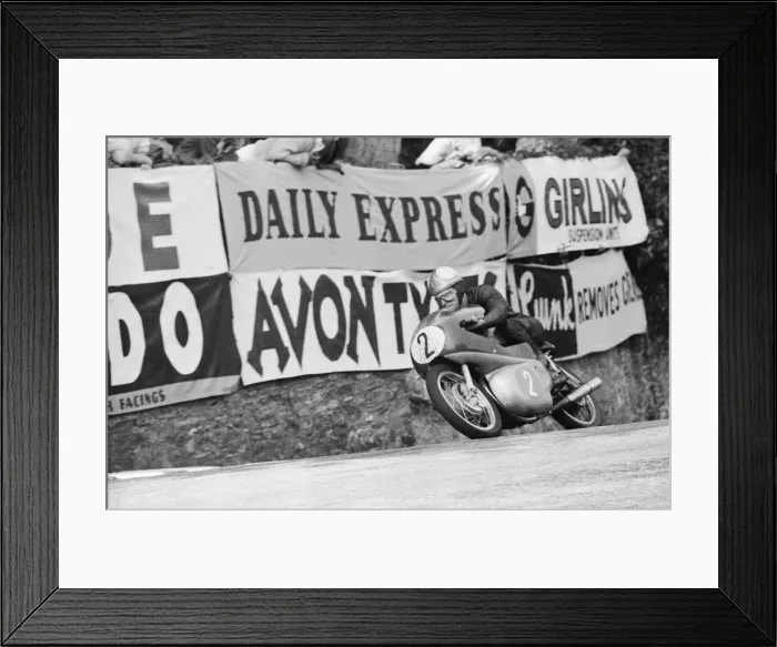 Framed Print : Mike Hailwood in the 250 lightweight race. June 4th 1962 Framed Print : Mike Hailwood in the 250 lightweight race. June 4th 1962