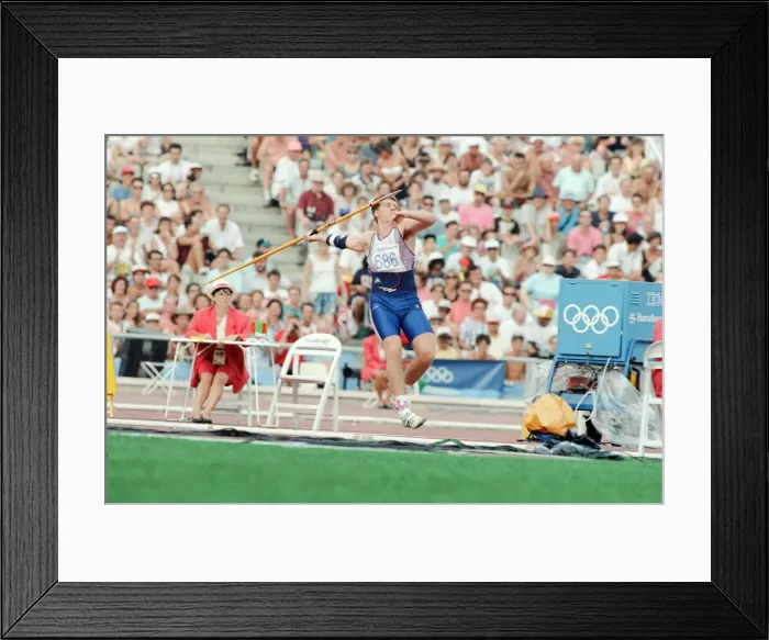 Framed Print : 1992 Olympic Games in Barcelona, Spain. Mens Javelin final