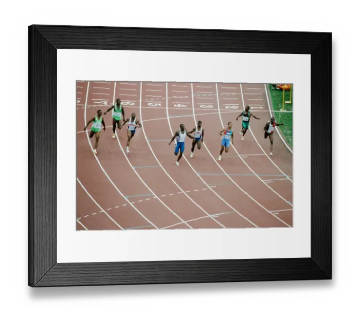 Framed Print : 1992 Olympic Games in Barcelona, Spain. Athletics, Mens 100 Metres Final