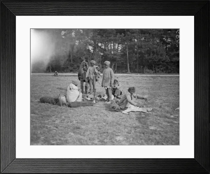 Framed Print : Soldiers from the 3rd Lahore Indian Division seen here striking camp near Orleans Framed Print : Soldiers from the 3rd Lahore Indian Division seen here striking camp near Orleans