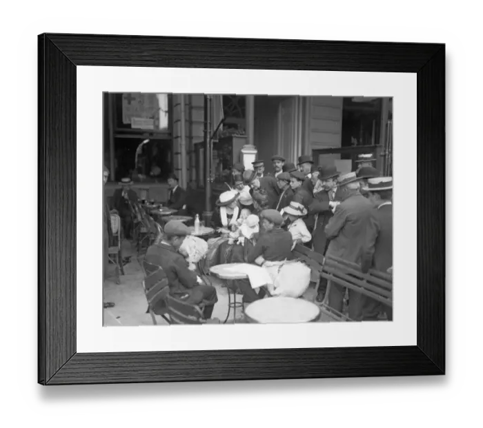 Framed Print : Caption published with picture Newly arrived refugees from the German advance Framed Print : Caption published with picture Newly arrived refugees from the German advance