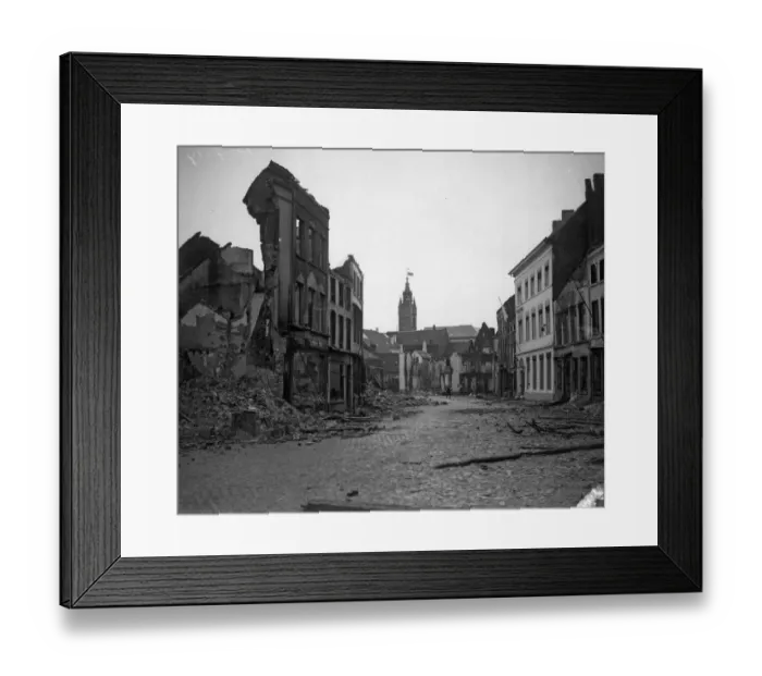 Framed Print : The Belgian town of Termonde after being recaptured is now only a heap of ruins Framed Print : The Belgian town of Termonde after being recaptured is now only a heap of ruins