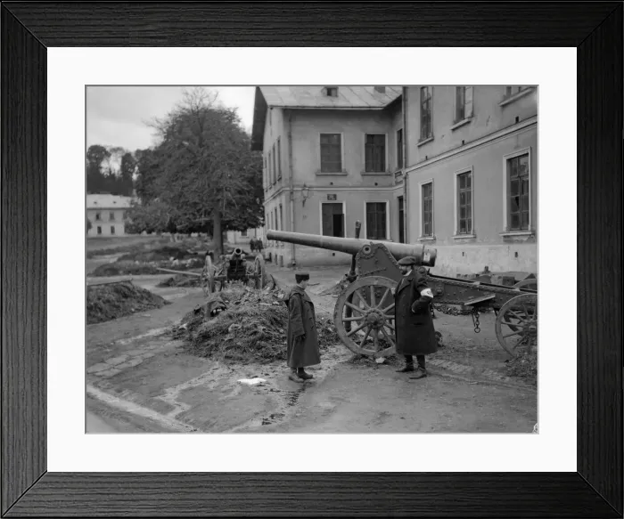Framed Print : Two of many artillery pieces captured by the Russians from the Austrians following Framed Print : Two of many artillery pieces captured by the Russians from the Austrians following