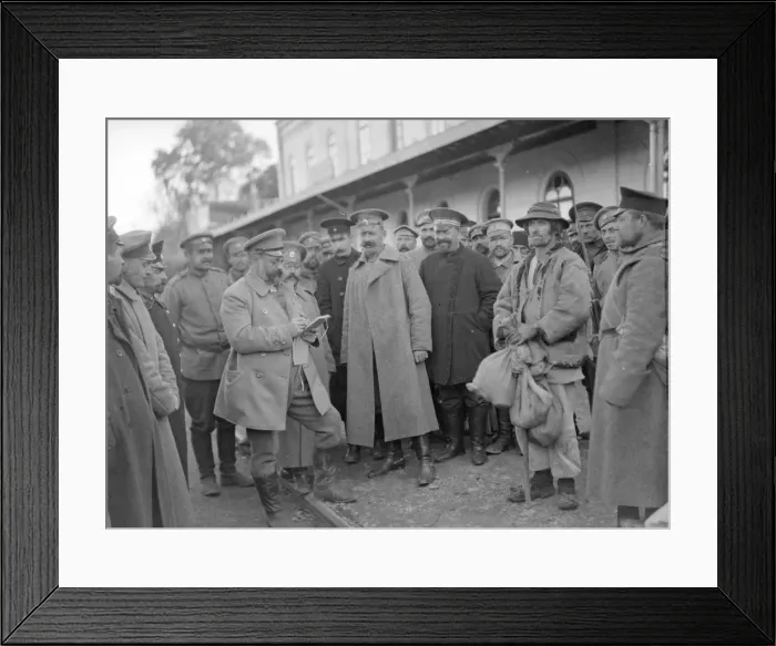 Framed Print : Kravchenko Russias greatest artist sketching a spy brought in by a Cossack patrol Framed Print : Kravchenko Russias greatest artist sketching a spy brought in by a Cossack patrol