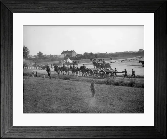 Framed Print : British artillery moving into position close to the the front near Ypres