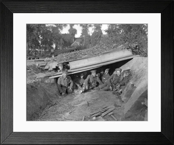 Framed Print : British Royal Marines seen here enjoying a rest and a smoke in their bomb-proof shelter