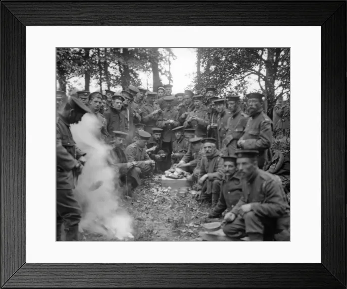 Framed Print : Marines from the British Naval Brigade seen here cooking lunch on the Lierre Road Framed Print : Marines from the British Naval Brigade seen here cooking lunch on the Lierre Road