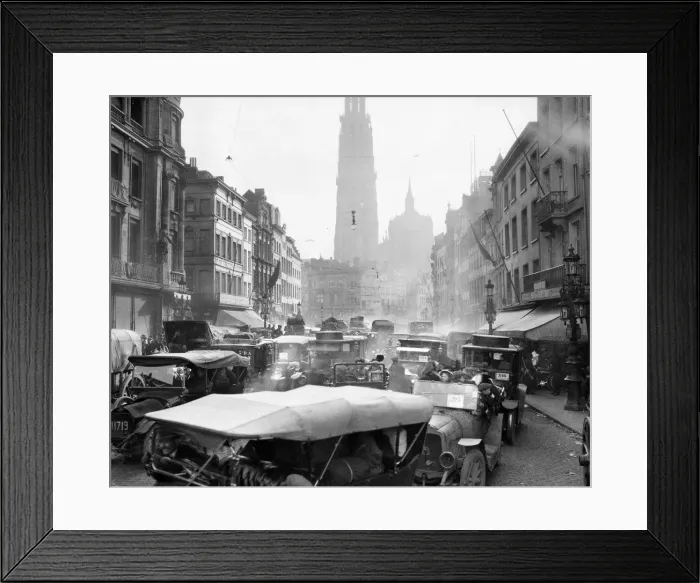Framed Print : Motor cars rush to the last remaining bridge across the River Schelde in Antwerp Framed Print : Motor cars rush to the last remaining bridge across the River Schelde in Antwerp
