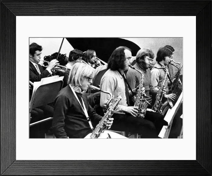 Framed Print : Blowing up a storm - the College Big Band in action in December 1971 Framed Print : Blowing up a storm - the College Big Band in action in December 1971