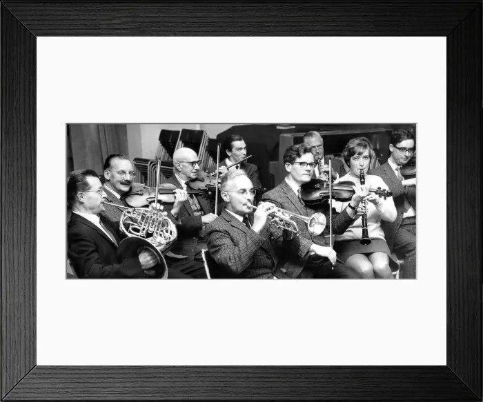 Framed Print : The Aelian Orchestra during rehearsals at Walbottle Grammar School in September 1969 Framed Print : The Aelian Orchestra during rehearsals at Walbottle Grammar School in September 1969