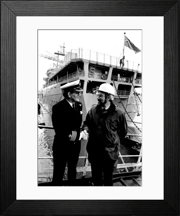 Framed Print : Captain Philip Roberts of the Royal Fleet Auxiliary and Dr Roger Vaughan Framed Print : Captain Philip Roberts of the Royal Fleet Auxiliary and Dr Roger Vaughan