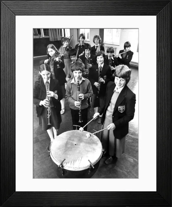 Framed Print : Members of a Northumberland School Orchestra in June 1981