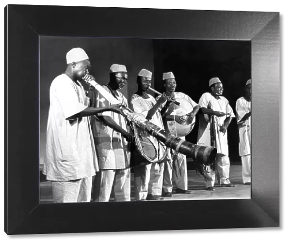 The Hausa Instrumentalists with a member of the goup playing the Shantu