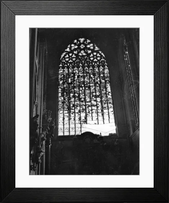 Framed Print : Picture in Malines Cathedral, completely destroyed by a German bombardment Framed Print : Picture in Malines Cathedral, completely destroyed by a German bombardment