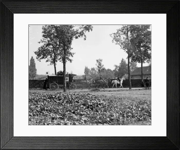 Framed Print : Belgian army field ambulance seen here close to the battlefield at Audeghem Framed Print : Belgian army field ambulance seen here close to the battlefield at Audeghem