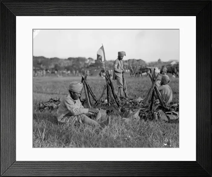 Framed Print : Indian troops seen here in their rest camp in Marseilles Framed Print : Indian troops seen here in their rest camp in Marseilles