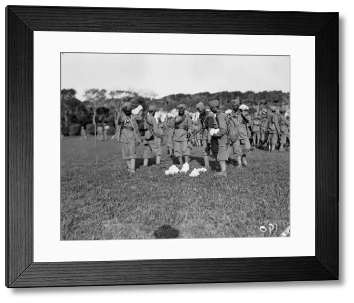 Framed Print : Indian Soldiers seen here moving stores at their rest camp on the race course in Framed Print : Indian Soldiers seen here moving stores at their rest camp on the race course in