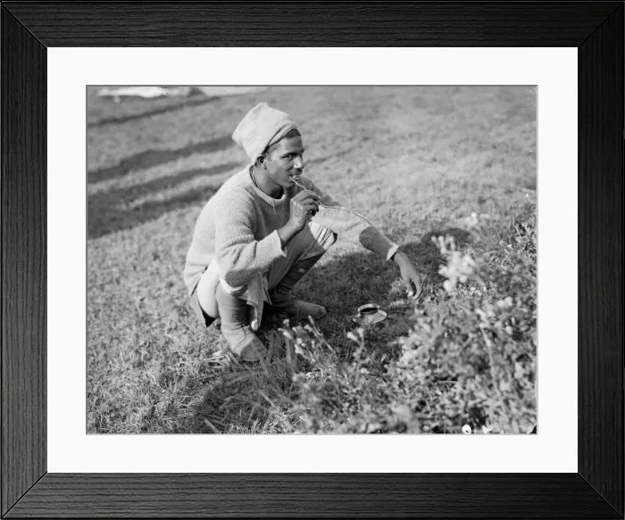 Framed Print : Indian soldier using a twig with the bark scraped off as a tooth brush Framed Print : Indian soldier using a twig with the bark scraped off as a tooth brush
