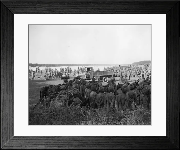 Framed Print : Soldiers from the 3rd Lahore Indian Division seen here pitching camp outside Orleans Framed Print : Soldiers from the 3rd Lahore Indian Division seen here pitching camp outside Orleans