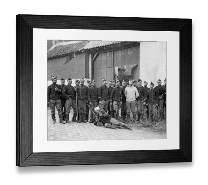 Framed Print : Belgian Lancers pose for the camera. Circa August 10th 1914 Framed Print : Belgian Lancers pose for the camera. Circa August 10th 1914