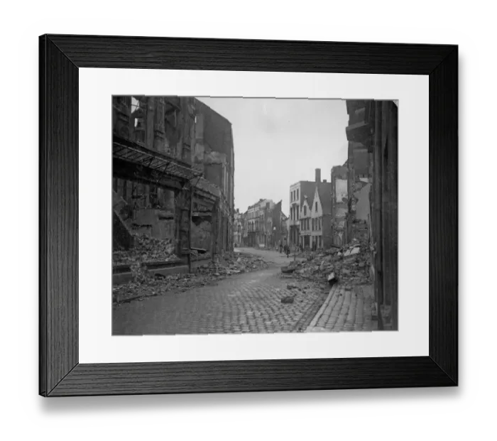 Framed Print : The Belgian town of Termonde after being recaptured is now only a heap of ruins