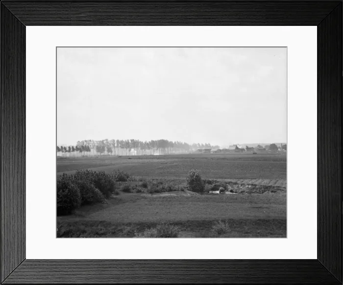 Framed Print : Battle of Hofstade. The picture shows German shells bursting in a field near