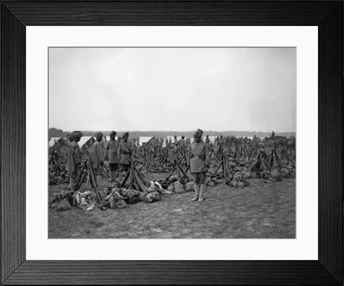 Framed Print : The 3rd Lahore Indian Division seen here at their camp in Orleans, France Framed Print : The 3rd Lahore Indian Division seen here at their camp in Orleans, France