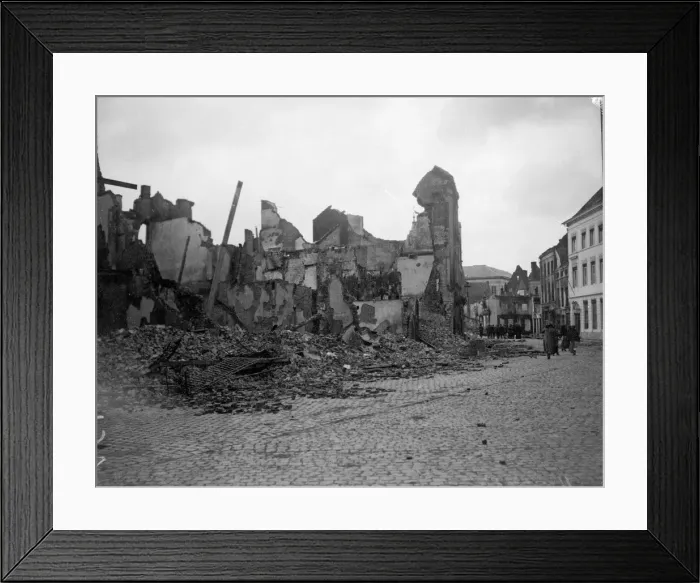 Framed Print : The Belgian town of Termonde after being recaptured is now only a heap of ruins Framed Print : The Belgian town of Termonde after being recaptured is now only a heap of ruins