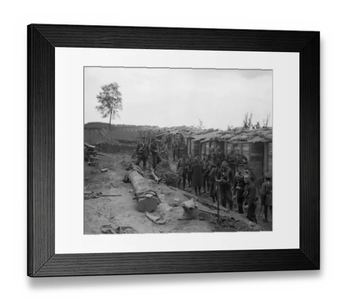 Framed Print : Earthwork defences and bomb proof shelters built by the Belgians Framed Print : Earthwork defences and bomb proof shelters built by the Belgians