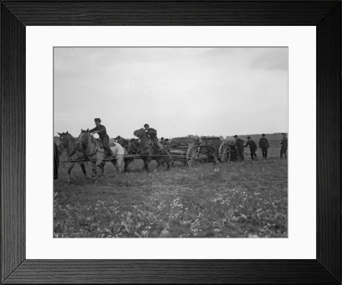 Framed Print : Belgian artillery retreating during a sortie from Antwerp to Malines Framed Print : Belgian artillery retreating during a sortie from Antwerp to Malines