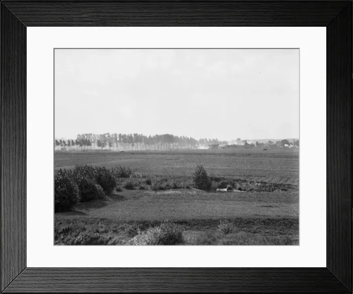 Framed Print : Battle of Hofstade. The picture shows German shells bursting in a field near Framed Print : Battle of Hofstade. The picture shows German shells bursting in a field near