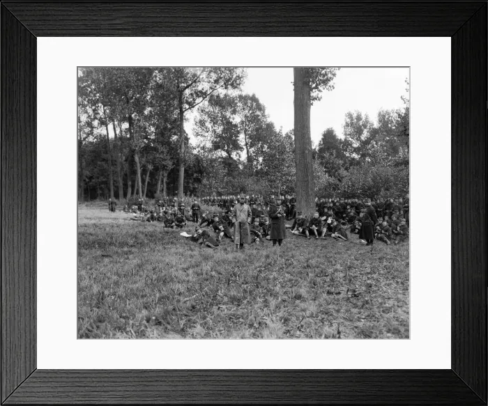 Framed Print : Belgian soldiers prepare to ambush the advancing German army near Malines circa August