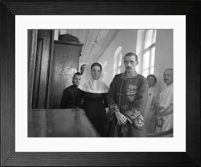 Framed Print : Nurse Timashenko with wounded officer who she carried from the firing line to a field
