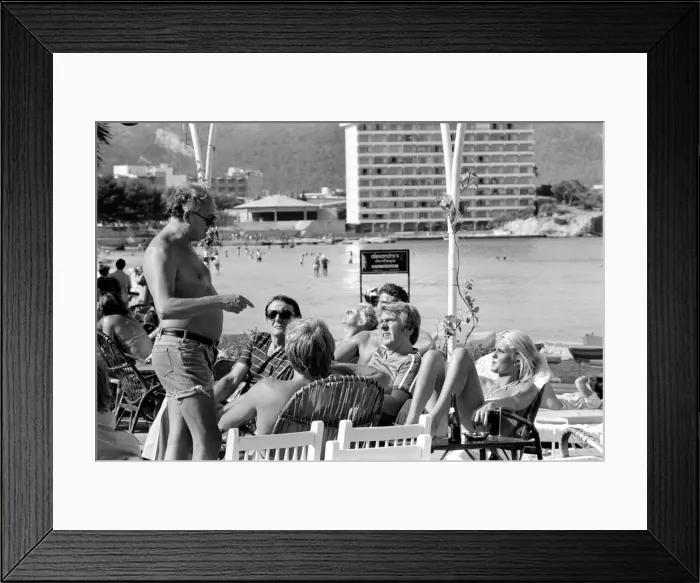 Framed Print : Freddie Laker on his motor cruiser of Majorca. 81-03733-001 Framed Print : Freddie Laker on his motor cruiser of Majorca. 81-03733-001