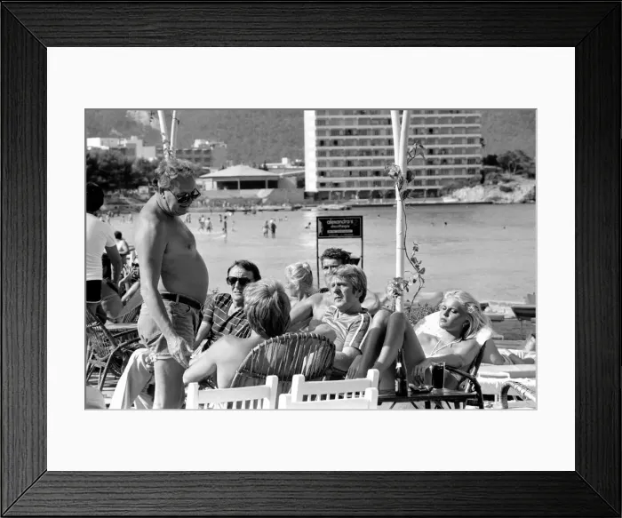 Framed Print : Freddie Laker on his motor cruiser of Majorca. 81-03733 Framed Print : Freddie Laker on his motor cruiser of Majorca. 81-03733