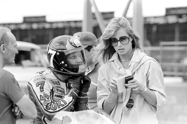Barry Sheene with his girl friend Stephanie McLean. August 1977