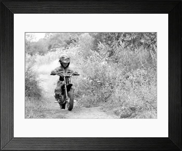 Framed Print : Children: Stunts: Mini-Motorbikes Speed Kids. August 1977 77-04293 Framed Print : Children: Stunts: Mini-Motorbikes Speed Kids. August 1977 77-04293