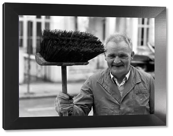 Is work wonderful?. Feature. At work in Nottinghill Gate West London road-sweeper John