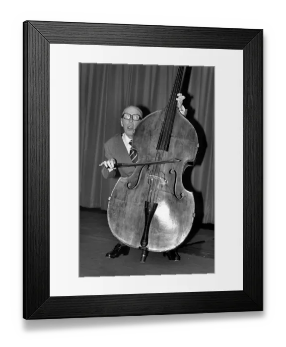 Framed Print : Entertainment. Music. Arthur A. Askey playing the cello. February 1981 81-00677 Framed Print : Entertainment. Music. Arthur A. Askey playing the cello. February 1981 81-00677