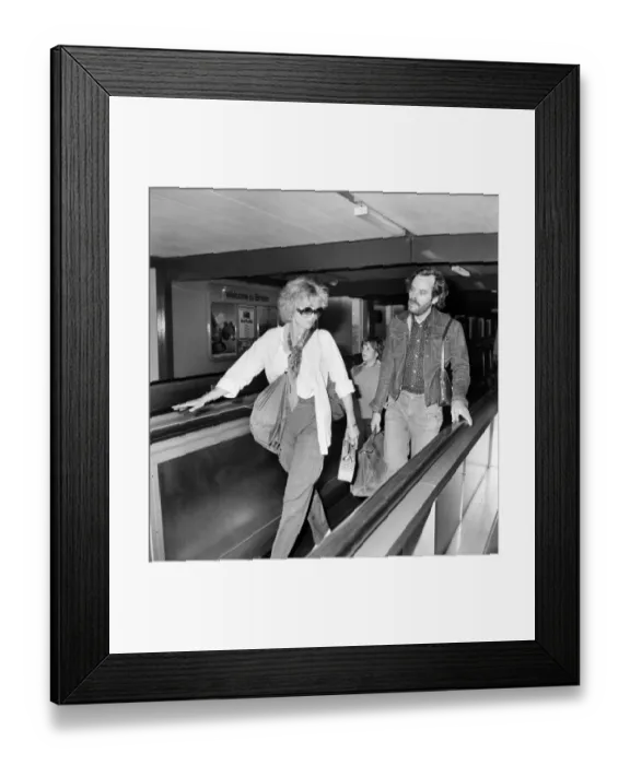 Framed Print : Joanna Lumley with her son and a friend seen leaving Heathrow Airport today for Canada Framed Print : Joanna Lumley with her son and a friend seen leaving Heathrow Airport today for Canada