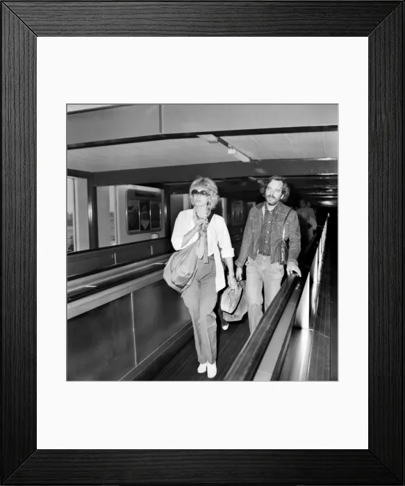 Framed Print : Joanna Lumley with her son and a friend seen leaving Heathrow Airport today for Canada Framed Print : Joanna Lumley with her son and a friend seen leaving Heathrow Airport today for Canada
