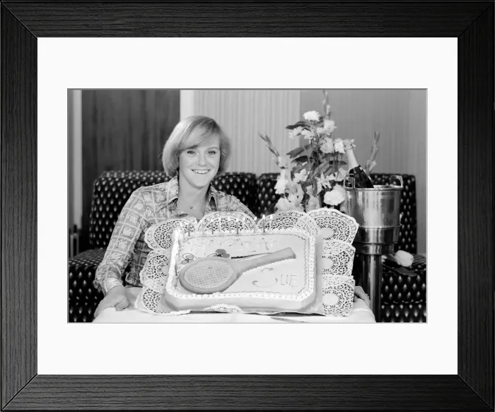 Framed Print : Sport: Tennis: Television: Sue Barker. 21st birthday. April 1977 77-02204