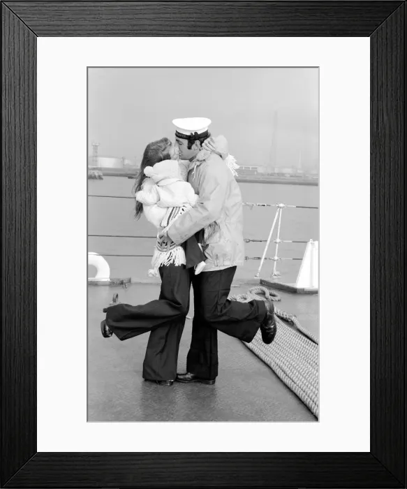 Framed Print : Reunion - Sailors. H. M. S. Baccante. Simply flying into each other arms Framed Print : Reunion - Sailors. H. M. S. Baccante. Simply flying into each other arms