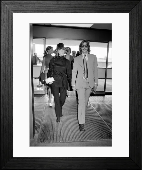 Framed Print : Ringo Starr and his wife Maureen at Heathrow Airport leaving for Nice