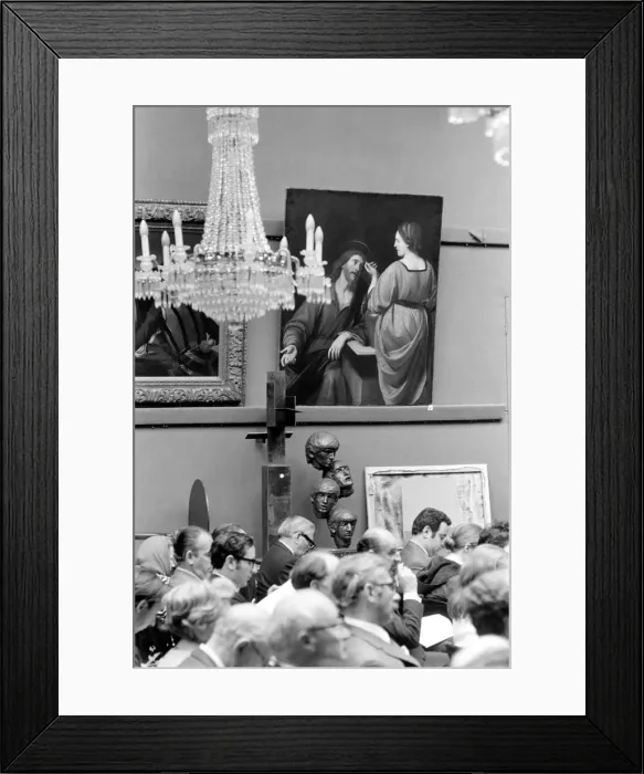 Framed Print : The Beatles sculpture on snow up for auction at Sothebys. July 1969 Z06735-003 Framed Print : The Beatles sculpture on snow up for auction at Sothebys. July 1969 Z06735-003